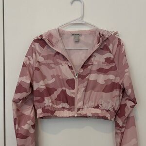 Forever 21 Pink Camouflage Cropped Light Jacket